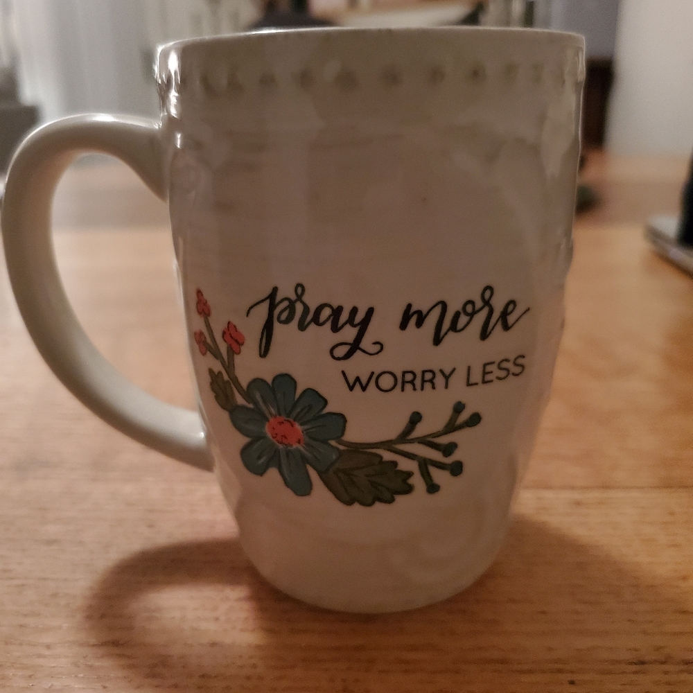 Cracker Barrel - "Pray More Worry Less" Coffee/Tea Mug (14-16oz)